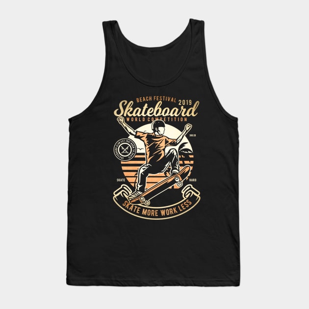 Skateboard Beach Tank Top by Tempe Gaul